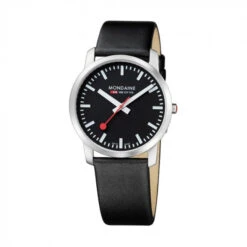Mondaine Simply Elegant - Black Dial / Black Strap / 41mm
