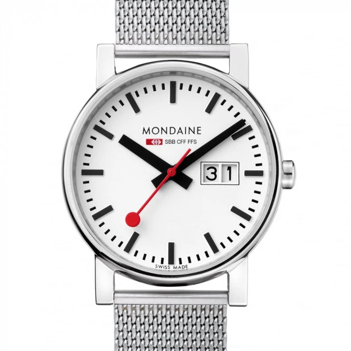 Mondaine Women's Evo2 Big Date - White Dial / Mesh Strap / 30mm 5 Mondaine Women's Evo2 Big Date - White Dial / Mesh Strap / 30mm - Image 3