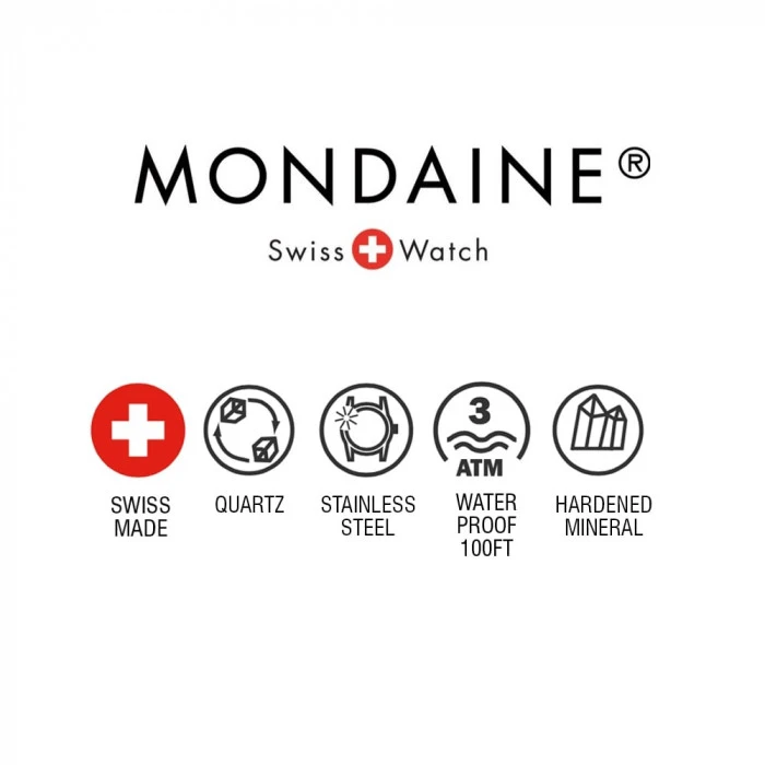 Mondaine Evo2 (White Dial / Mesh Strap / 35mm) 9 Mondaine Evo2 (White Dial / Mesh Strap / 35mm) - Image 7