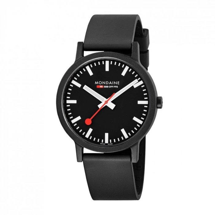 Mondaine Essence - Black Dial / Black Strap / 41mm 3 Mondaine Essence - Black Dial / Black Strap / 41mm