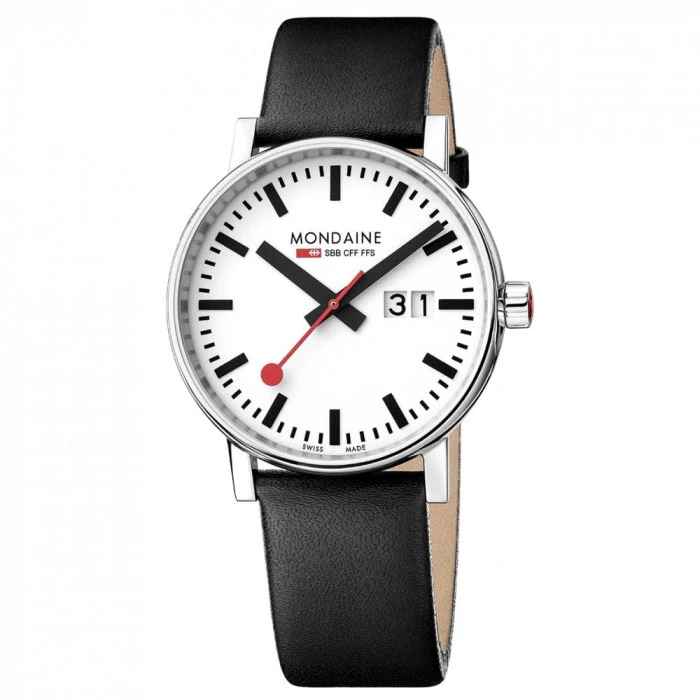 Mondaine Evo2 - White Dial / Black Strap / 40mm 3 Mondaine Evo2 - White Dial / Black Strap / 40mm