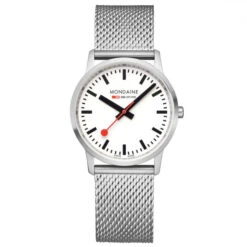 Mondaine Simply Elegant - White Dial / Stainless Steel Strap / 36mm -Swiss Supplies Store a400.30351.16sbz s90 1080px 2021