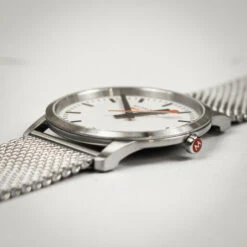 Mondaine Simply Elegant - White Dial / Stainless Steel Strap / 36mm -Swiss Supplies Store a400.30351.16sbz mondaine brushedmesh 4