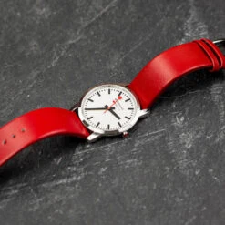 Mondaine SECOND - Women's Simply Elegant - White Dial / Red Strap / 36mm -Swiss Supplies Store a4003035111sbc redstrap 4 1