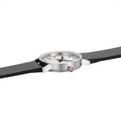 Mondaine Classic - Pure White Dial / Brushed Case / Black Vegan Grape Leather Strap / 30 Mm -Swiss Supplies Store a658.30323.16omv sis 2022 1024x1024