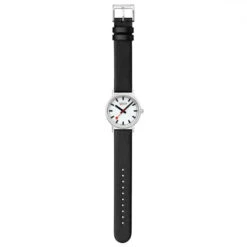 Mondaine Classic - White Dial / Polished Case / Black Vegan Grape Leather Strap / 36 Mm -Swiss Supplies Store a660.30314.11sbbv flt 2022 1024x1024