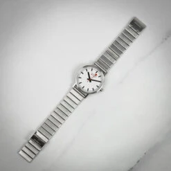 Mondaine Classic - White Dial / Silver Stainless Steel Strap / 36mm -Swiss Supplies Store a660.30314.16sbj mondaine meshwatch 2