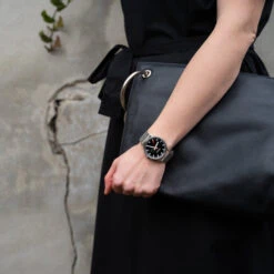 Mondaine Classic - Black Dial / Silver Stainless Steel Strap / 36mm -Swiss Supplies Store a660.30314.16sbw mds fl 2048px 2021