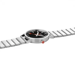 Mondaine Classic - Black Dial / Silver Stainless Steel Strap / 40mm -Swiss Supplies Store a660.30314.16sbw sis 1080px 2021 1