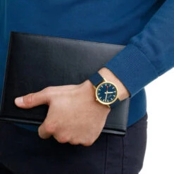 Mondaine Classic - Deep Ocean Blue & Golden Watch / 36 Mm -Swiss Supplies Store a660.30314.40sbq ml 2022 1024x1024