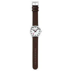 Mondaine Classic - White Dial / Polished Case / Brown Vegan Grape Leather Strap / 40 Mm -Swiss Supplies Store a660.30360.11sbgv flt 2022 1024x1024