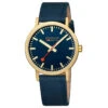 Mondaine Classic - Deep Ocean Blue & Golden Watch / 40 Mm