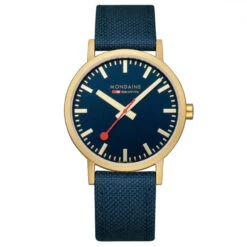 Mondaine Classic - Deep Ocean Blue & Golden Watch / 40 Mm -Swiss Supplies Store a660.30360.40sbq s90 2022 1024x1024