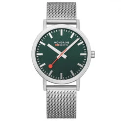 Mondaine Classic - Forest Green / Mesh Strap / 40mm -Swiss Supplies Store a660.30360.60sbj s90 2022 1024x1024