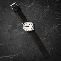 Mondaine Classic - White Dial / Black Strap / 40mm -Swiss Supplies Store a6603036016sbb classicwhitered 2