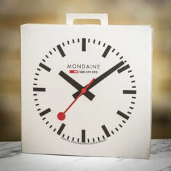 Mondaine Wall Clock - 40cm Aluminium Case & White Dial -Swiss Supplies Store a995.clock .16sbb mondaine wallclock box