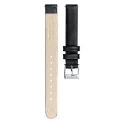 Mondaine Black Grape Leather Strap With Polished Buckle - 12mm