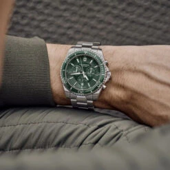 Victorinox Maverick Chrono 43mm Watch - Green Dial, Stainless Steel Strap -Swiss Supplies Store maverick chrono