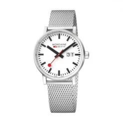 Mondaine Evo2 Big Date - White Dial / Stainless Steel Strap / 40mm