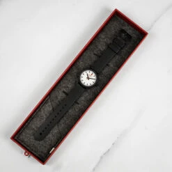 Mondaine Essence - Black / Natural Rubber Strap / 32mm -Swiss Supplies Store ms1.32110.rb mondaine blacksustainable 1