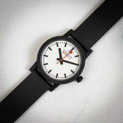 Mondaine Essence - Black / Natural Rubber Strap / 32mm -Swiss Supplies Store ms1.32110.rb mondaine blacksustainable 2