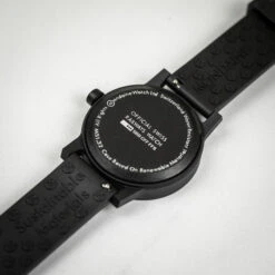 Mondaine Essence - Black / Natural Rubber Strap / 32mm -Swiss Supplies Store ms1.32110.rb mondaine blacksustainable 4