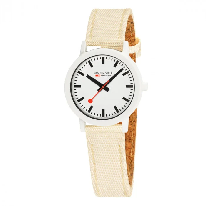 Mondaine Essence - Ivory White / Recycled Textile Strap / 32mm 3 Mondaine Essence - Ivory White / Recycled Textile Strap / 32mm