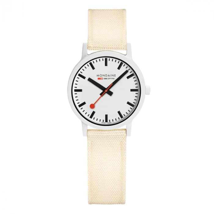 Mondaine Essence - Ivory White / Recycled Textile Strap / 32mm 7 Mondaine Essence - Ivory White / Recycled Textile Strap / 32mm - Image 5