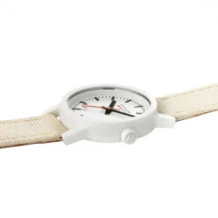Mondaine Essence - Ivory White / Recycled Textile Strap / 32mm 16 Mondaine Essence - Ivory White / Recycled Textile Strap / 32mm -Swiss Supplies Store ms1.32111.lt sis 2021 1024x1024