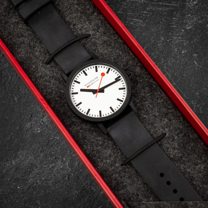 Mondaine Essence - White Dial / Black Vegan Strap / 41mm 10 Mondaine Essence - White Dial / Black Vegan Strap / 41mm - Image 8