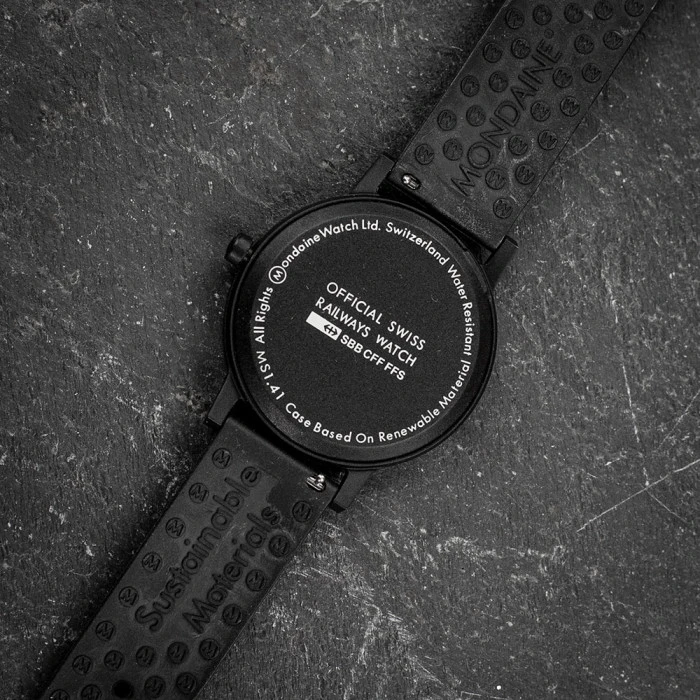 Mondaine Essence - White Dial / Black Vegan Strap / 41mm 9 Mondaine Essence - White Dial / Black Vegan Strap / 41mm - Image 7