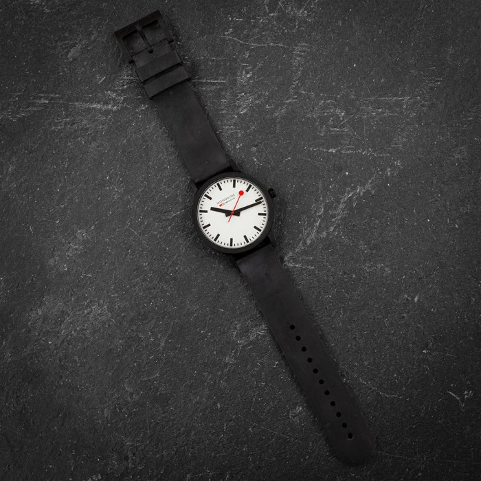 Mondaine Essence - White Dial / Black Vegan Strap / 41mm 7 Mondaine Essence - White Dial / Black Vegan Strap / 41mm - Image 5