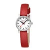Mondaine Evo2 - White Dial / Red Vegan Grape Leather Strap / 26mm