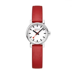 Mondaine Evo2 - White Dial / Red Vegan Grape Leather Strap / 26mm -Swiss Supplies Store mse.26110.lc s90 2022