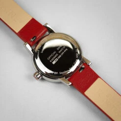 Mondaine Evo2 - White Dial / Red Vegan Grape Leather Strap / 26mm -Swiss Supplies Store mse.26110.lcv mondaine redstrap 6
