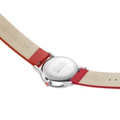 Mondaine Evo2 Big Date - White Dial / Red Vegan Grape Leather Strap / 30mm -Swiss Supplies Store mse.30210.lcv cbs 1080px 2022
