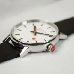 Mondaine Evo2 - White Dial / Black Vegan Strap / 35mm -Swiss Supplies Store mse.35110.lbv mondaine evo2 quartz 3