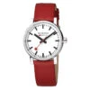 Mondaine Evo2 - White Dial / Red Vegan Grape Leather Strap / 35mm 1 Mondaine Evo2 - White Dial / Red Vegan Grape Leather Strap / 35mm -Swiss Supplies Store mse.35110.lc c80 2022