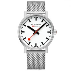 Mondaine Evo2 - White Dial / Metal Strap / 43mm -Swiss Supplies Store mse.43110.sj s90 2022 1024x1024