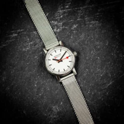Mondaine Women's Evo2 Petite - White Dial / Mesh Strap / 26mm -Swiss Supplies Store mse26110sm meshwatch 5 1