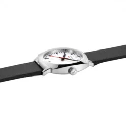Mondaine Petit Cushion - White Dial / Black Vegan Grape Leather Strap / 31mm -Swiss Supplies Store msl.31110.lbv sis 2022