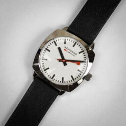Mondaine Petit Cushion - White Dial / Black Vegan Grape Leather Strap / 31mm -Swiss Supplies Store msl.31110.lbv mondaine sbbpetitecushionsquare 4