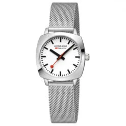 Mondaine Petit Cushion - White Dial / Stainless Steel Strap / 31mm