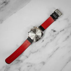 Mondaine Grand Cushion - White Dial / Black Vg Leather Strap + Stainless Steel Strap / 41mm -Swiss Supplies Store msl.41410.lbv .set mondaine grandcushion black 6