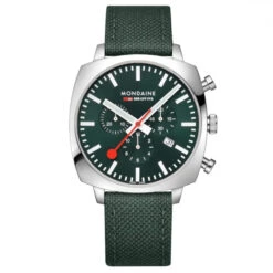 Mondaine Grand Cushion - Green Dial / Green Vg Leather Strap + Stainless Steel Strap / 41mm 23 Mondaine Grand Cushion - Green Dial / Green Vg Leather Strap + Stainless Steel Strap / 41mm -Swiss Supplies Store msl.41460.lf .set s90 2023