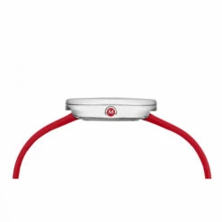 Mondaine Mini Giant Backlight - White Dial / Red Leather Strap / 35mm -Swiss Supplies Store msx.3511b.lc sis 2018 retouched