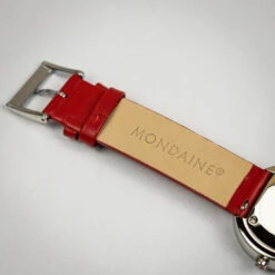 Mondaine Mini Giant Backlight - White Dial / Red Leather Strap / 35mm -Swiss Supplies Store msx.3511b.lc mondaine whitered 4 2