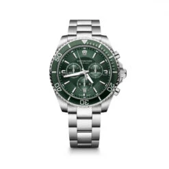 Victorinox Maverick Chrono 43mm Watch - Green Dial, Stainless Steel Strap