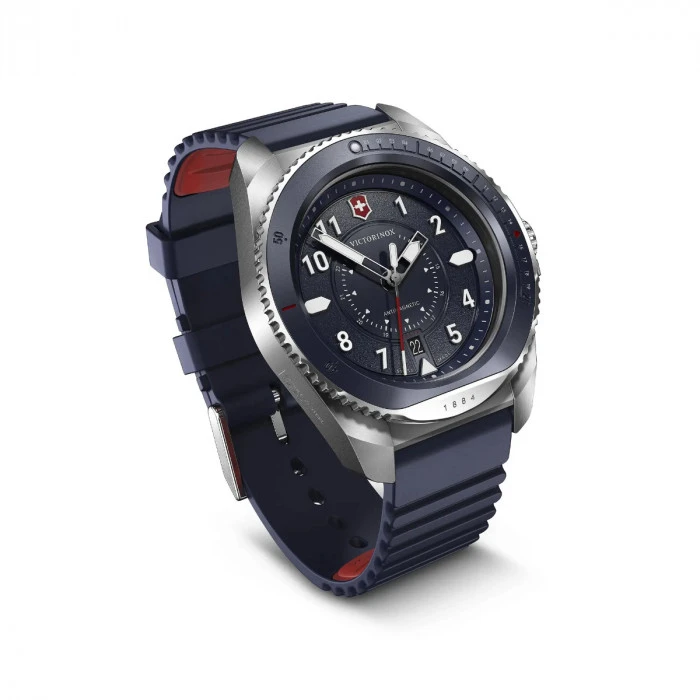 Victorinox Journey 1884 43mm Watch - Blue Dial, Blue Rubber Strap 7 Victorinox Journey 1884 43mm Watch - Blue Dial, Blue Rubber Strap - Image 5