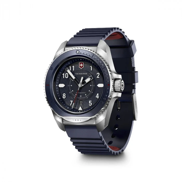 Victorinox Journey 1884 43mm Watch - Blue Dial, Blue Rubber Strap 5 Victorinox Journey 1884 43mm Watch - Blue Dial, Blue Rubber Strap - Image 3